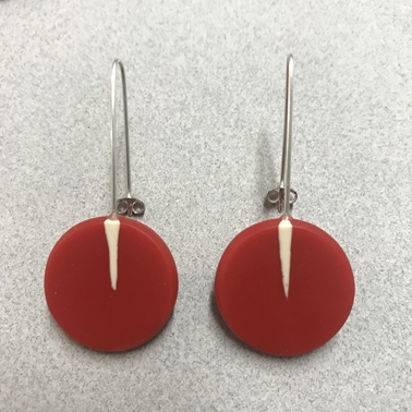 Long drop circle earrings