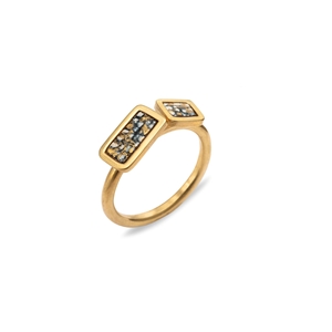 Gold plated blue and gold ring