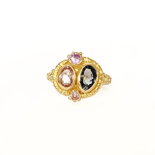 Queenie Ring Pink and Purple - front