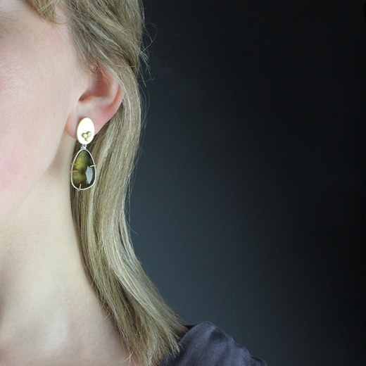 Teardrop earrings - worn