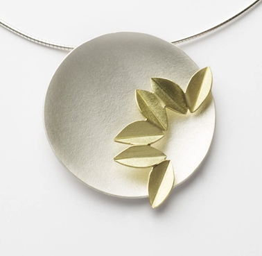 Silver and 18k gold necklace