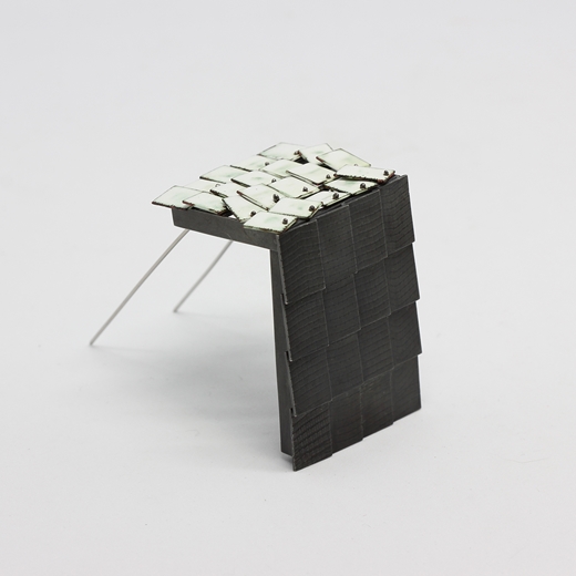 Roof and White Wall Brooch - double pin