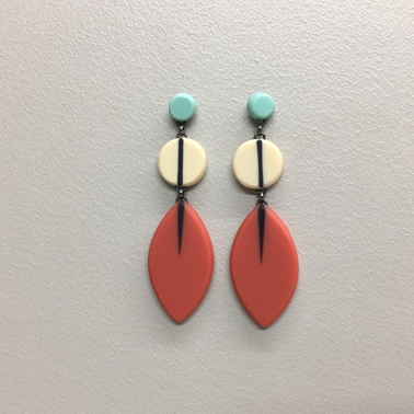 Long drop leaf earrings