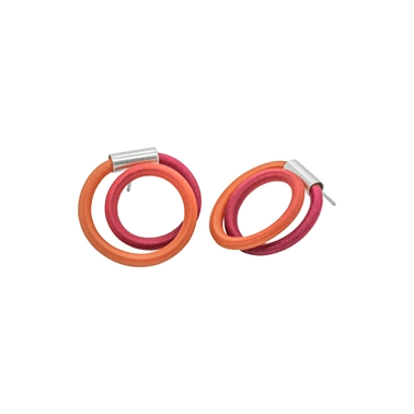 orange and red twist earrings