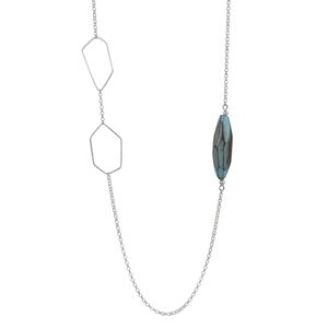 Asymmetrical shapes necklace (turquoise)