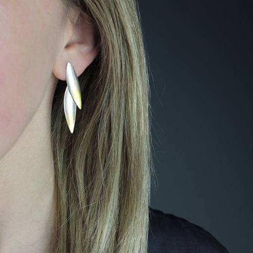 Plume earrings - worn