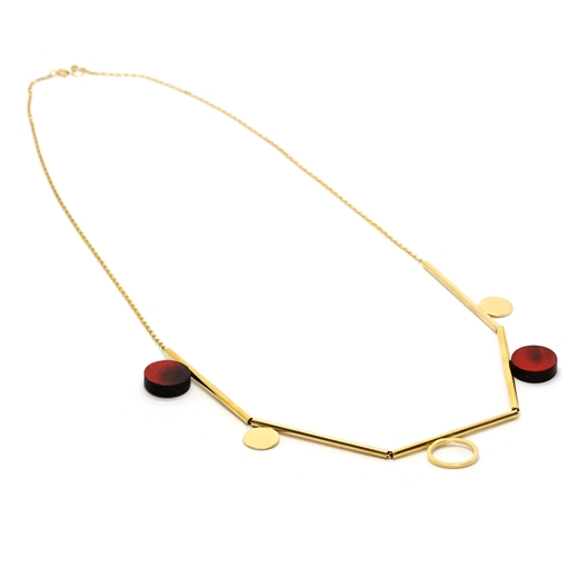 Red and Gold necklace - full