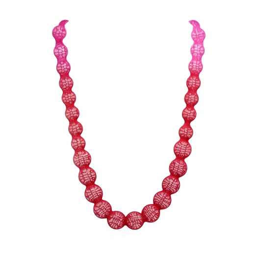 Clear Spheres necklace red/pink