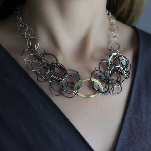 Chunky Scribble necklace	 - worn