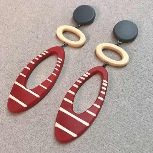 Long maxi ellipse earrings