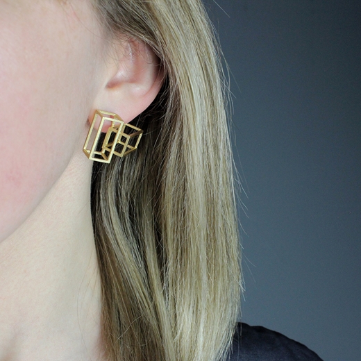Double frame earrings - worn