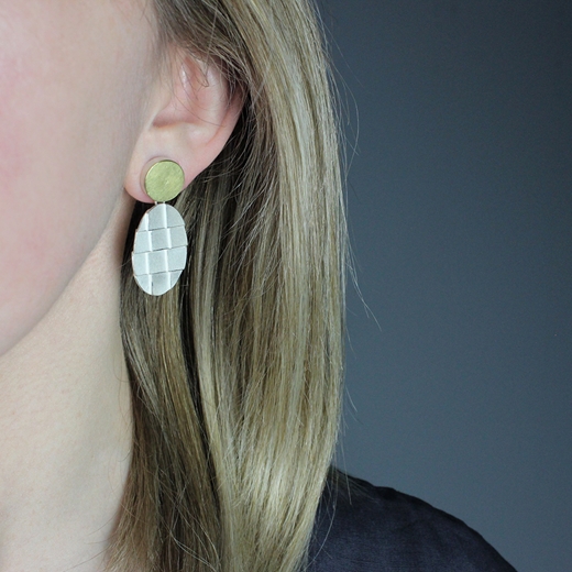 The moon and roof earrings - worn