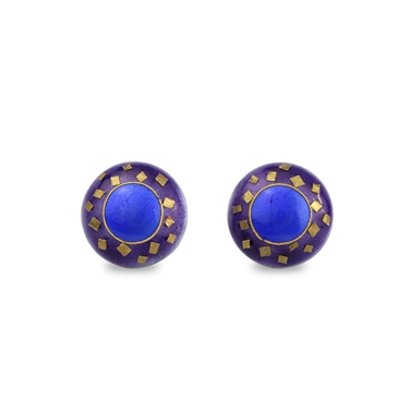 Small Round Earrings Purple Blue