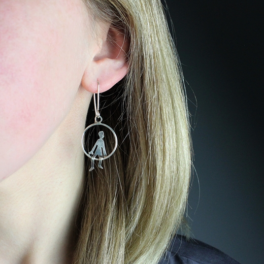 Social bubble earrings - worn