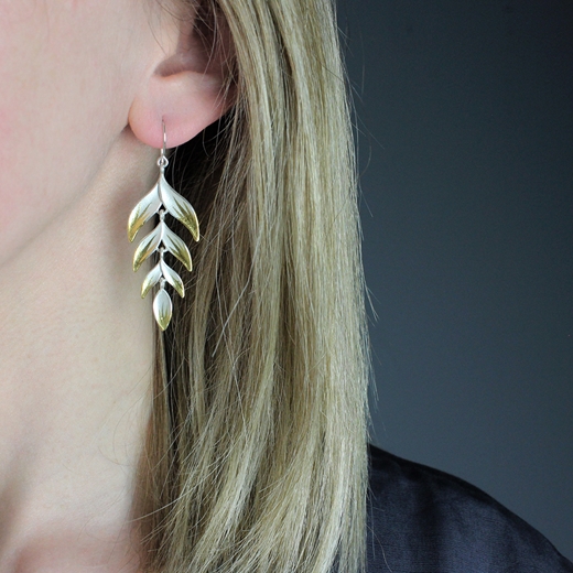 Long Palm earrings - worn