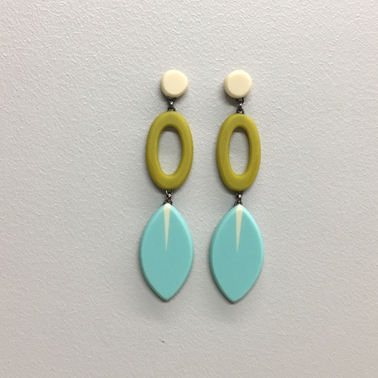 Long drop leaf earrings