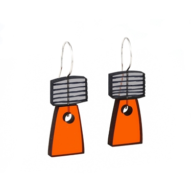 Long Stack earrings grey and orange
