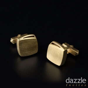‘Curved Curves’ square cufflinks	- gold