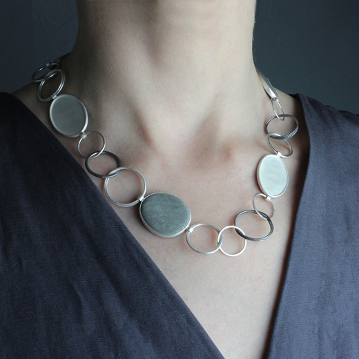Hoopy Pebble necklace - worn