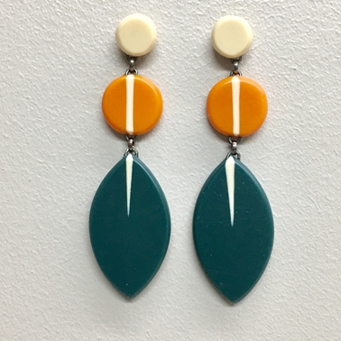 Long drop leaf earrings