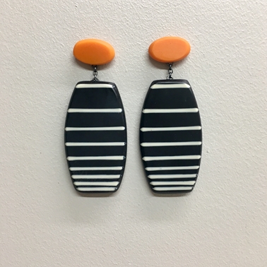 Stripe drop earrings
