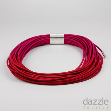 Hot pink & cherry stitch curve necklace