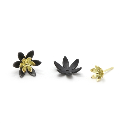 Stacking Waterlily studs - 2 in one earrings