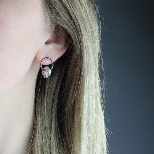 Knot earrings - worn