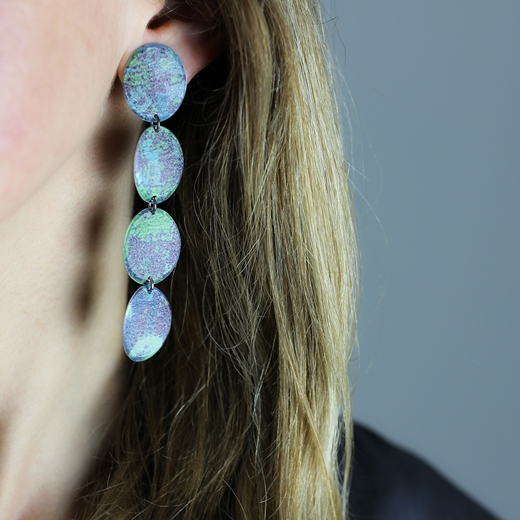 Earrings with 4 ovals - worn