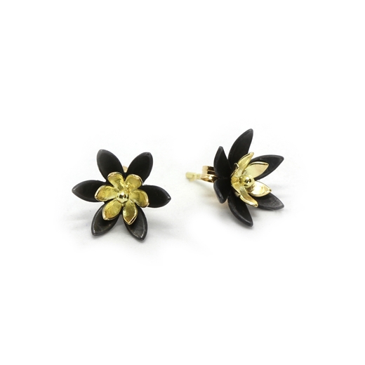 Stacking Waterlily studs - side