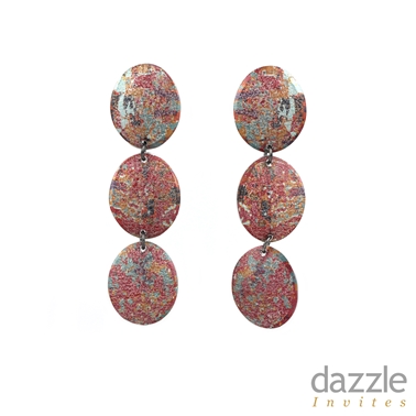 Earrings with 3 ovals