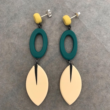 Long drop leaf earrings