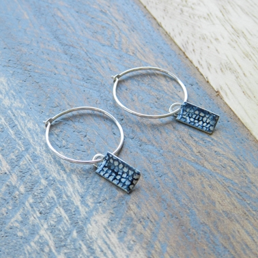 Blue Mini Rectangle Curved Hoops