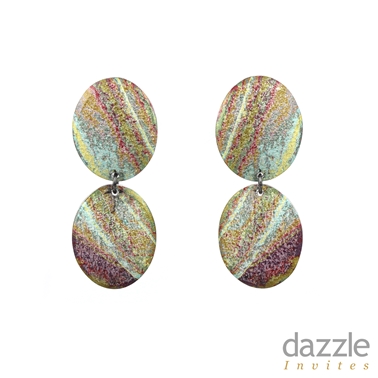 Earrings with 2 ovals