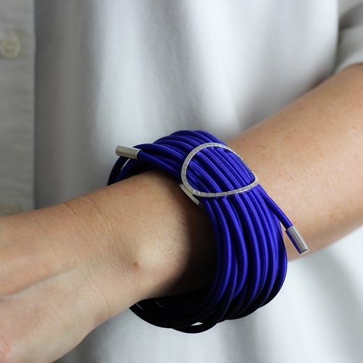 Ultra blue & navy clasp cuff - worn