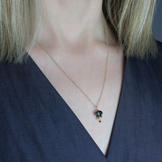 Tiny Catkin pendant - worn