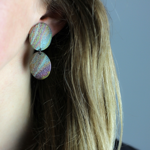 Earrings with 2 ovals - worn