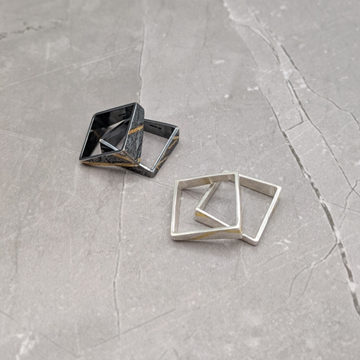 Neolith Ring Set silver & oxidised versions