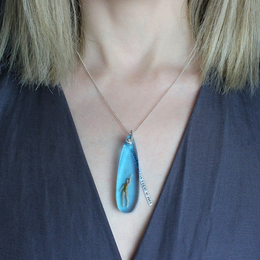 Long Swimmer necklace - worn