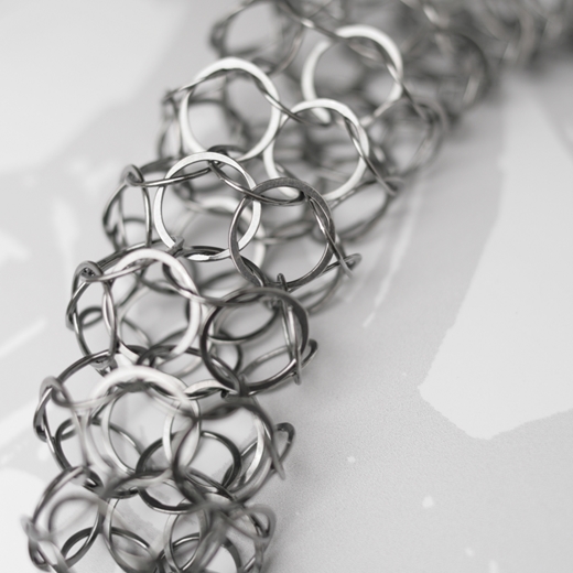 Oxidised silver short chain tube necklace detail