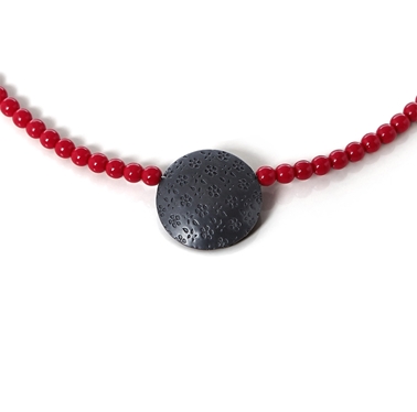 necklace red and black