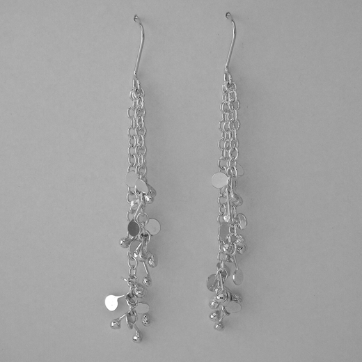 Blossom long drop daisy chain earrings, polished