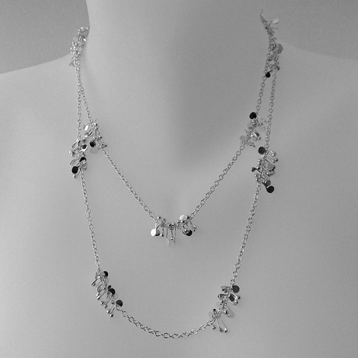 Blossom extra long daisy chain necklace, polished by Fiona DeMarco