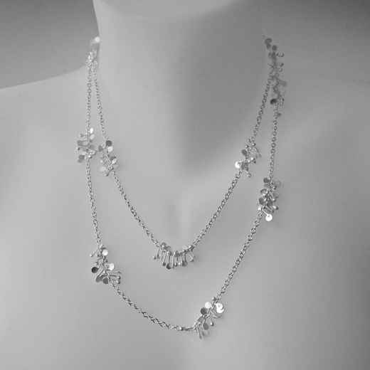 Blossom extra long daisy chain necklace, satin by Fiona DeMarco