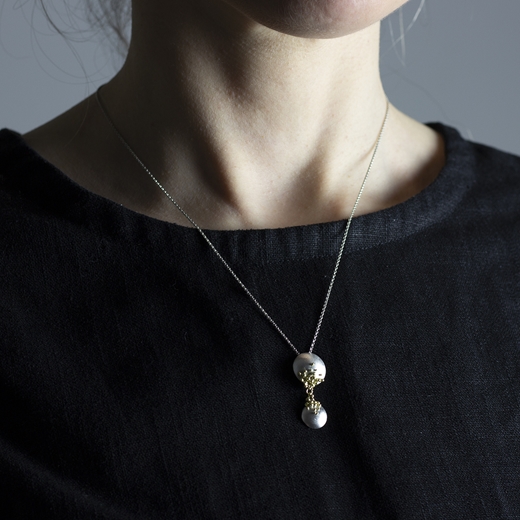 Adorn drop pendant worn by Hannah Bedford