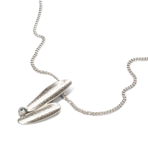 Lustre silver and aquamarine pendant