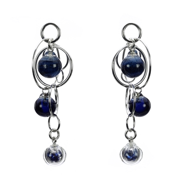aventurine-blue-triple-bubble-lamp-worked-glass-sterling-silver-earrings-by-charlotte-verity