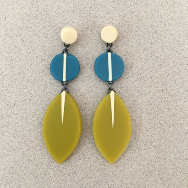 Long drop leaf earrings