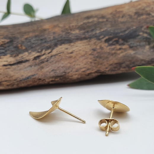 back gold fritillaria petal earrings