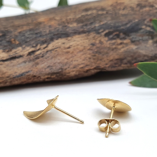 back gold fritillaria petal earrings